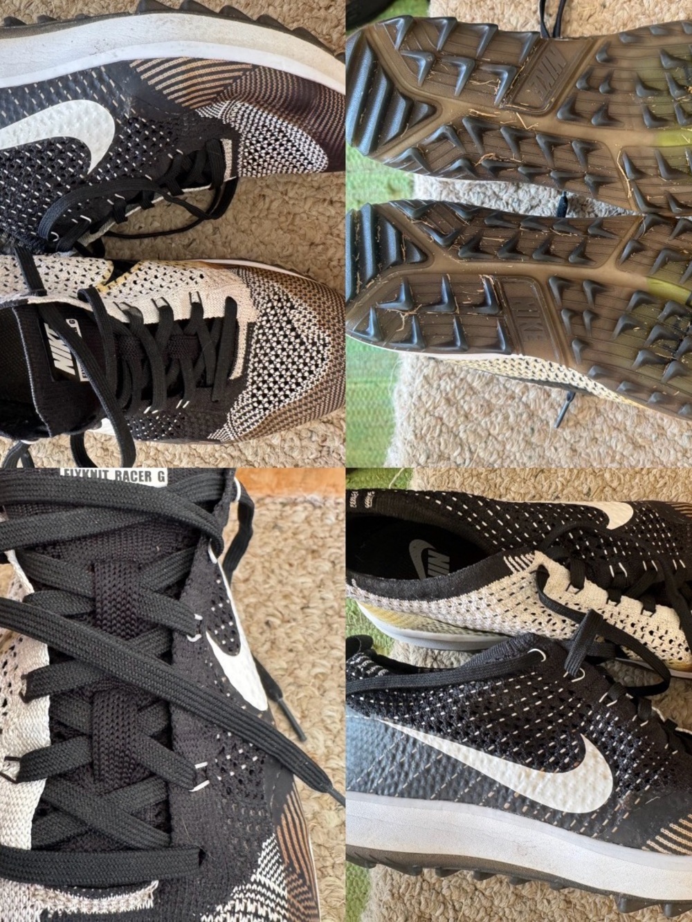 Nike Flyknit Racer G Spikeless Golf shoes men’s size 9.5 Cookies & Cream